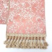 Luxury Table Runner Gold Silk Lampas Rubelli Fabric Michelle Pattern with Tassel Trim