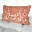 Throw Pillow Cushion Cover Fortuny Fabric Red and Silvery Gold Carnavalet Pattern
