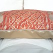 Throw Pillow Cushion Cover Fortuny Fabric Red and Silvery Gold Carnavalet Pattern