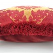 Pillow Case with Brush Fringe Trim Red Silk Brocatelle Luigi Bevilacqua Fabric Giardino Pattern