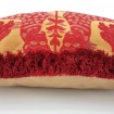 Pillow Case with Brush Fringe Trim Red Silk Brocatelle Luigi Bevilacqua Fabric Fiere Pattern