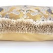 Pillow Case with Brush Fringe Antique Gold Silk Brocatelle Luigi Bevilacqua Fabric Grottesche Pattern