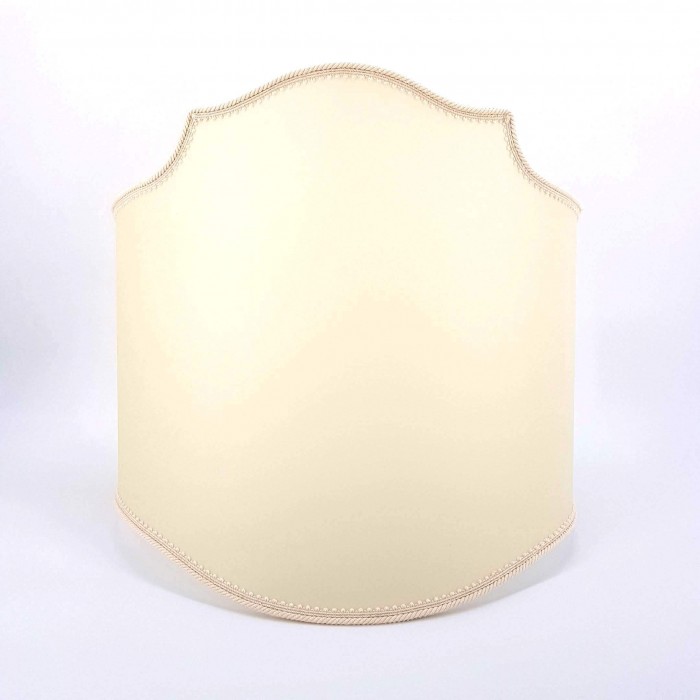 Floor Half Lamp Shade in Cream Parchment with Silver Gold Trim Large Lampshade