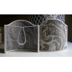 Wall Sconce Clip-On Lamp Shade Fortuny Fabric Pearl Grey & Antique White Lucrezia Pattern