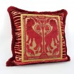 Throw Pillow Case with Brush Fringe Red Modern Art Rubelli Velvet with Luigi Bevilacqua Framed Front Panel