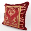 Throw Pillow Case with Brush Fringe Red Modern Art Rubelli Velvet with Luigi Bevilacqua Framed Front Panel