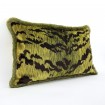 Brush Fringe Pillow Case Luigi Bevilacqua Green Shiné Velvet Tigre Pattern
