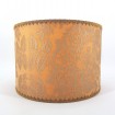 Drum Lamp Shade in Fortuny Fabric Silvery Gold & Peach Solimena Pattern