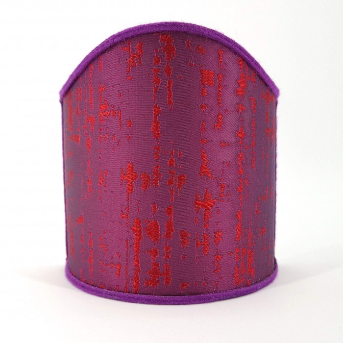 Wall Sconce Clip-On Shield Shade Cardinal Purple Silk Lampas Zanni Rubelli Fabric Mini Lampshade