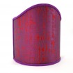 Abat Jour Demi Lune à Pince en Tissu Lampas de Soie Rubelli Zanni Violet et Rouge
