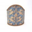 Wall Sconce Clip-On Lamp Shade Fortuny Fabric Indigo Blue & Gold Richelieu Pattern