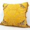 Tassel Fringe Throw Pillow Case Silk Damask Rubelli Fabric Gold Sandokan Pattern