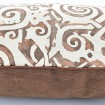 Fortuny Fabric Throw Pillow Case Tang Brown, Tan, Black & Pale Beige Maori Pattern