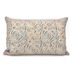 Fortuny Fabric Throw Pillow Cushion Cover Blue & Silvery Gold Maori Pattern