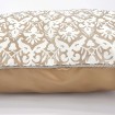 Throw Pillow Cushion Cover Fortuny Fabric White & Silvery Gold Delfino Pattern