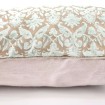 Throw Pillow Cushion Cover Fortuny Fabric Aquamarine & Silvery Gold Delfino Pattern