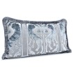 Luigi Bevilacqua Silk Heddle Velvet Sky Blue Pillow Case with Brush Fringe Leoni Bizantini Pattern