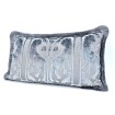 Luigi Bevilacqua Silk Heddle Velvet Sky Blue Pillow Case with Brush Fringe Leoni Bizantini Pattern