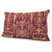 Lumbar Throw Pillow Cushion Cover Silk Brocade Rubelli Fabric Amethyst and Gold Aida Pattern