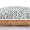 Throw Pillow Cushion Cover Fortuny Fabric Blue-Green & Silvery Gold Papiro Pattern