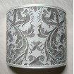 Wall Light Half Lampshade Fortuny Fabric Pearl Grey & Antique White Lucrezia Pattern Wall Lamp