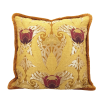 Pillow Case with Brush Fringe Antique Yellow Silk Brocade Luigi Bevilacqua Fabric Tulipani Pattern