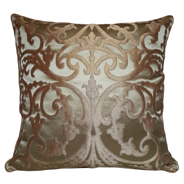 Green & Gold Silk Jacquard Serlio Rubelli Fabric Throw Pillow Cushion Cover