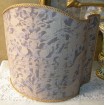 Handmade Lamp Shade Fortuny Fabric Grey & Silvery Gold Corone Pattern
