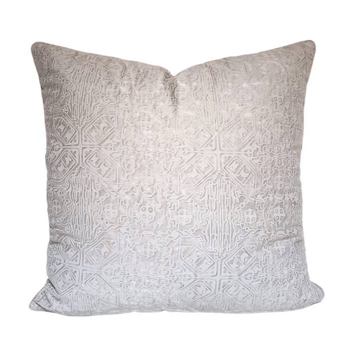 Throw Pillow Case Fortuny Fabric Platinum Monotones Moresco Pattern