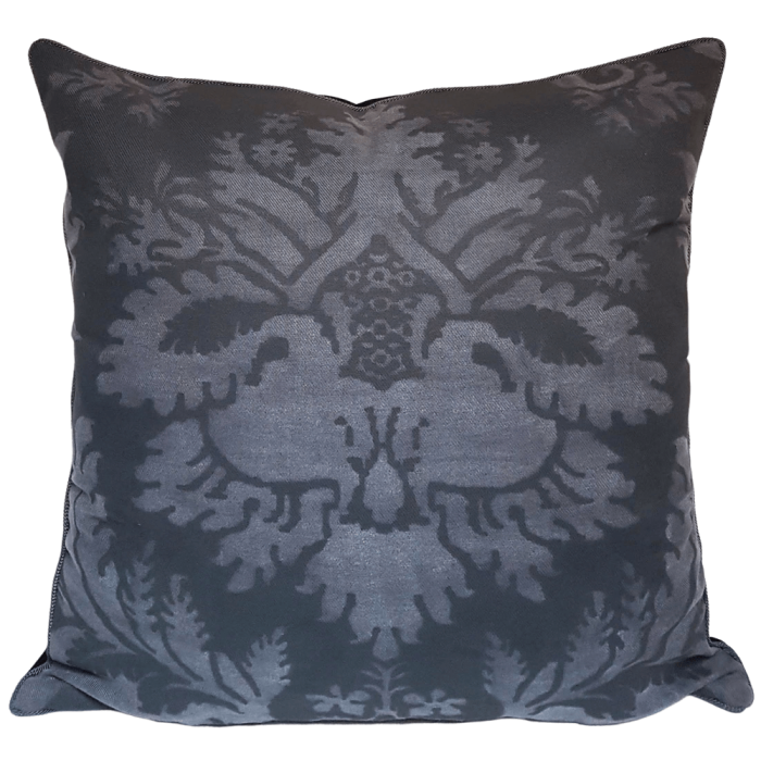 Fortuny Fabric Throw Pillow Cushion Cover Black Smokey Glicine Pattern