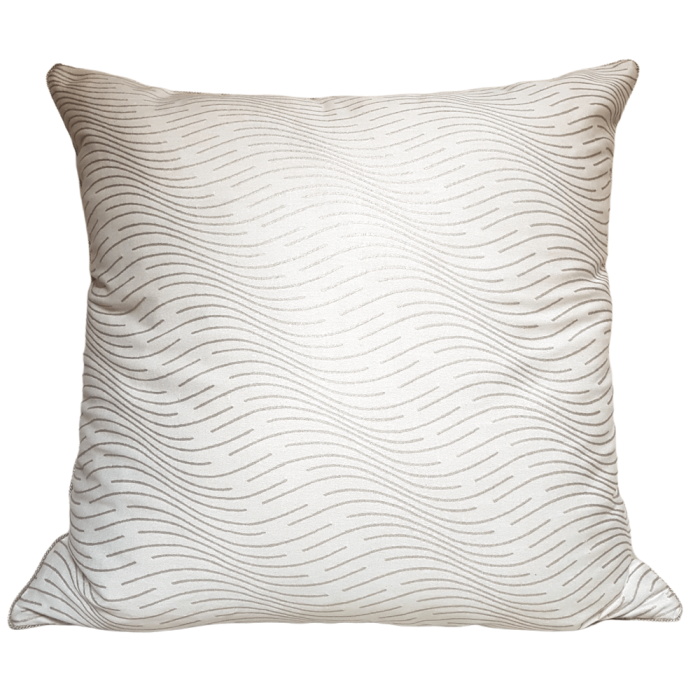 Throw Pillow Case Fortuny Fabric Ivory & Gold Onde Pattern