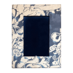 Fortuny Fabric Covered Tabletop Picture Photo Frame Midnight Blue & Silvery Gold Dandolo Pattern