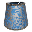 Clip On Lamp Shade in Fortuny Fabric Brilliant Blue & Silvery Gold Sevres Pattern
