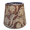 Clip On Lamp Shade in Fortuny Fabric Tan, Olive & Plum Persepolis Pattern