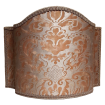 Venetian Floor Lamp Shade Fortuny Fabric Warm French Brown & Gold Sevigne Pattern Half Lampshade