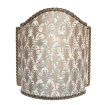 Venetian Lamp Shade Fortuny Fabric Piumette Pink, Aquamarine & Gold Half Lampshade