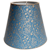 Empire Lamp Shade in Fortuny Fabric Granada Blue and Silvery Gold Round Lampshade