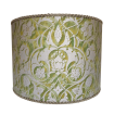 Drum Lamp Shade in Fortuny Fabric Persepolis Green and Gold Round Lampshade
