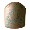 Half Lamp Shade in Fortuny Fabric Green & Silvery Gold Olimpia Pattern