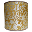 Drum Lamp Shade Gold and Silver Silk Jacquard Rubelli Fabric Les Indes Galantes Pattern