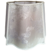Fancy Square Lamp Shade Silk Lampas Rubelli Fabric Ivory and Silver Queen Anne Pattern