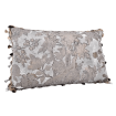 Pillow Case with Tassel Trim Silver & Gold Silk Brocade Rubelli Fabric Dorian Gray Pattern