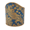 Clip On Shield Shade Blue and Gold Rubelli Tebaldo Silk Brocatelle Fabric Mini Lampshade