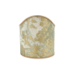 Clip-On Wall Sconces Shield Shade Jade Green and Gold Jacquard Rubelli Fabric Mirage Pattern Mini Lampshade