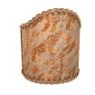 Wall Sconce Clip-On Lamp Shade Fortuny Fabric Brown & Gold Richelieu Pattern