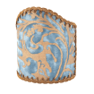 Wall Sconce Clip-On Shield Shade in Fortuny Fabric Brilliant Blue & Silvery Gold Sevres Pattern