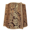 Fancy Square Lamp Shade Silk Brocatelle Rubelli Fabric Brown and Gold Tebaldo Pattern