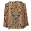 Fancy Square Lamp Shade Silk Brocatelle Rubelli Fabric Brown and Gold Tebaldo Pattern