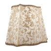 Fancy Rectangular Lamp Shade Ivory and Gold Silk Jacquard Rubelli Fabric Les Indes Galantes Pattern