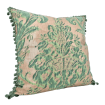 Throw Pillow Cushion Cover Fortuny Fabric Green & Silvery Gold Olimpia Pattern
